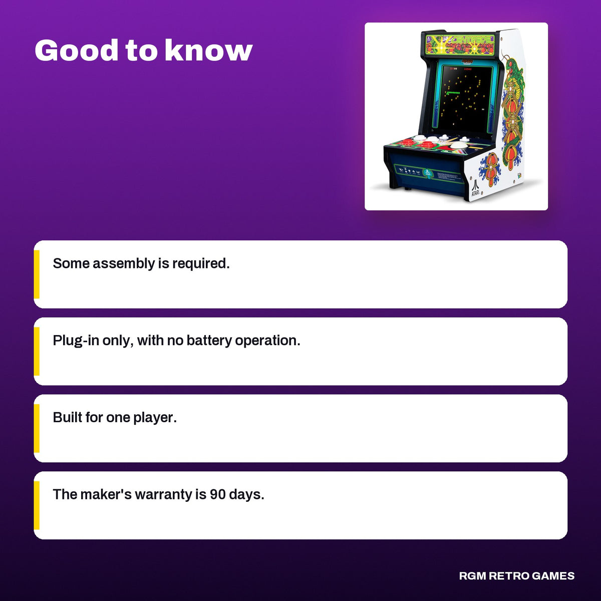 Arcade Classics Atari Centipede Counter Series Arcade Game (8-inch screen, 5 games), good to know before you buy