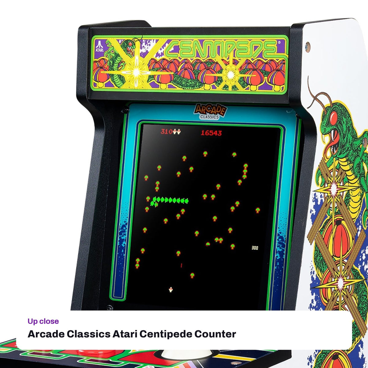 Arcade Classics Atari Centipede Counter Series Arcade Game (8-inch screen, 5 games), close-up detail