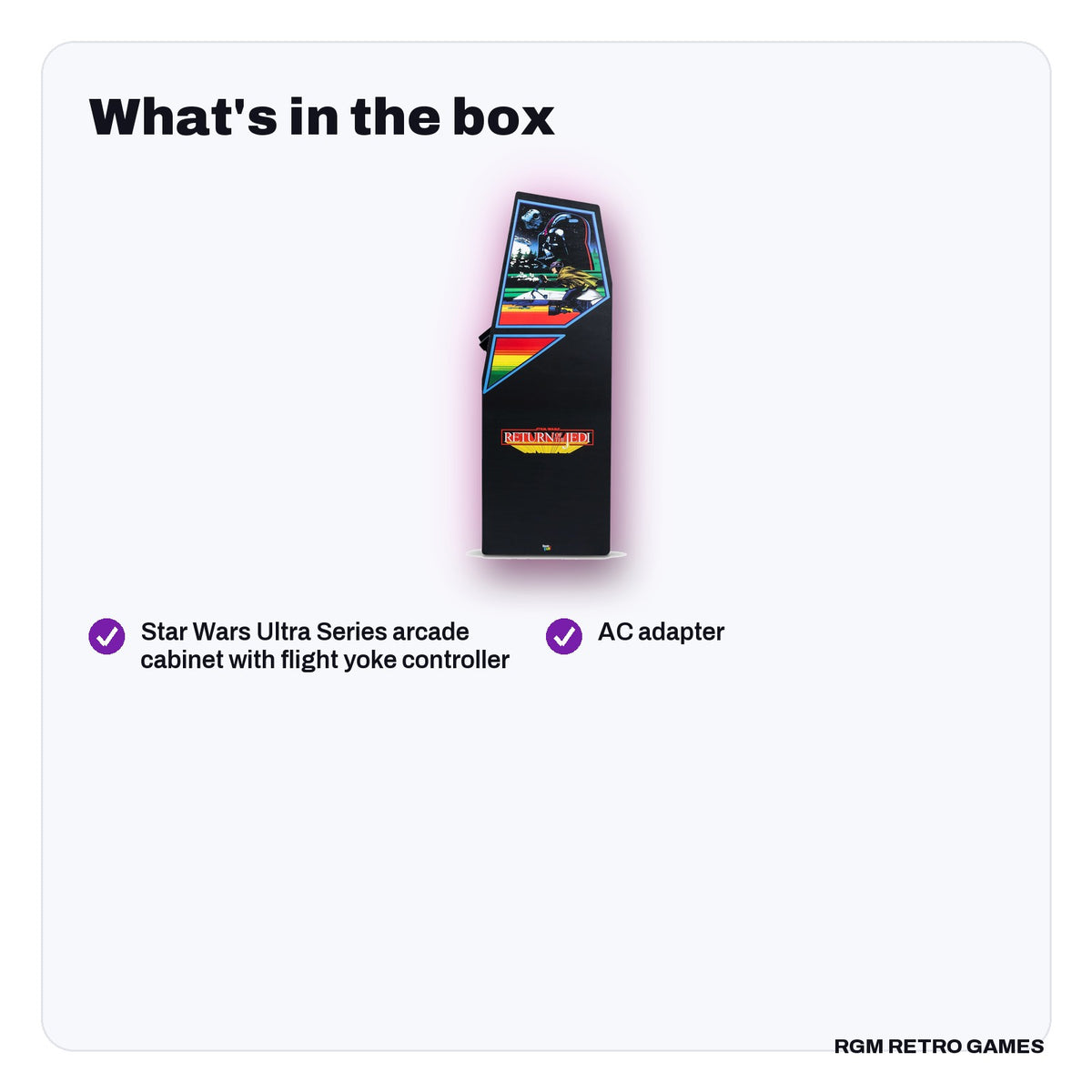 What's in the box with the Arcade Classics Atari Star Wars Ultra Series Arcade Machine