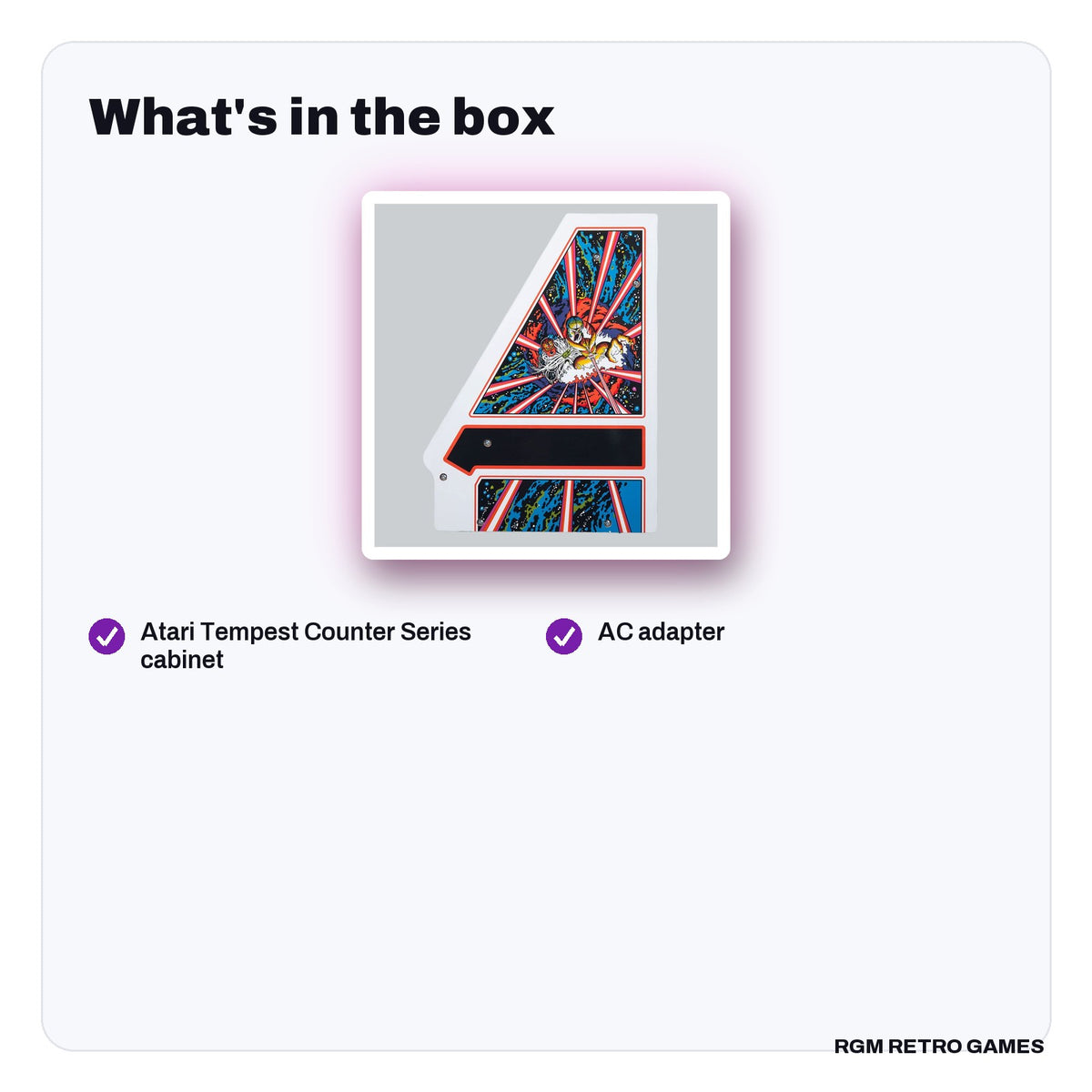 What's in the box with the Arcade Classics Atari Tempest Counter Series Arcade Game