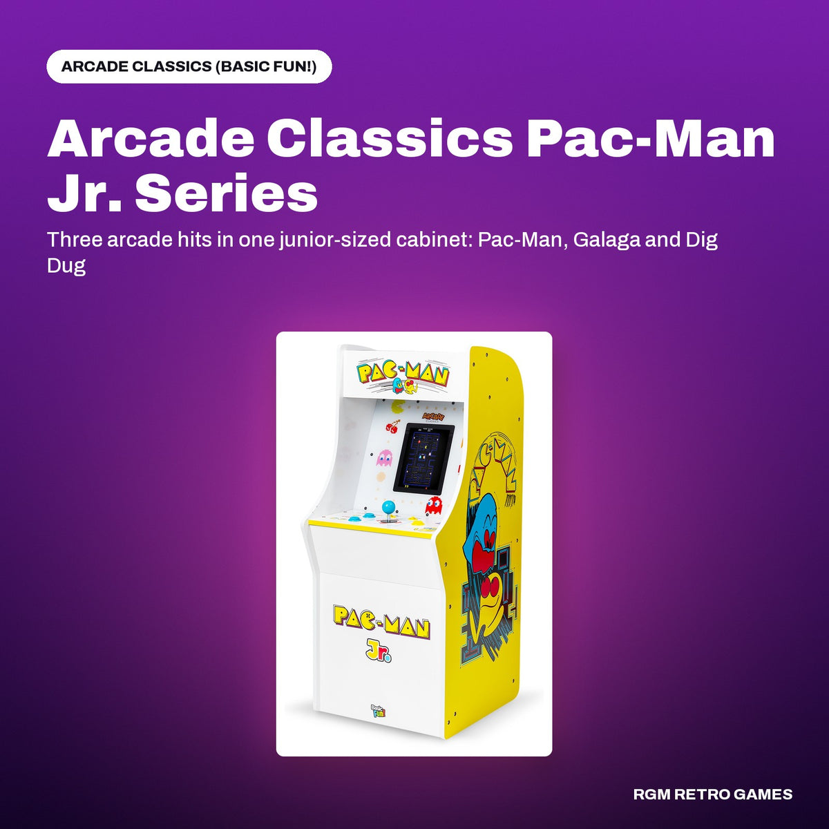 Arcade Classics Pac-Man Jr. Series Arcade Game (Pac-Man Junior Arcade) in a Arcade Classics (Basic Fun!) color scene