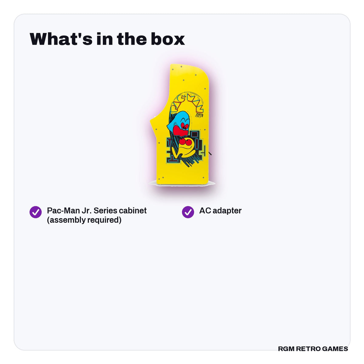 What's in the box with the Arcade Classics Pac-Man Jr. Series Arcade Game (Pac-Man Junior Arcade)