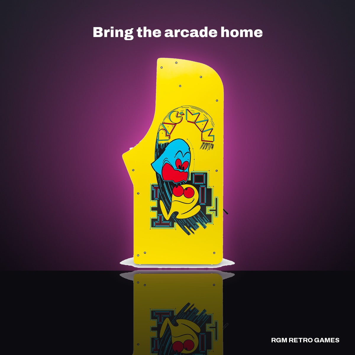 Arcade Classics Pac-Man Jr. Series Arcade Game (Pac-Man Junior Arcade) in a dark studio setting