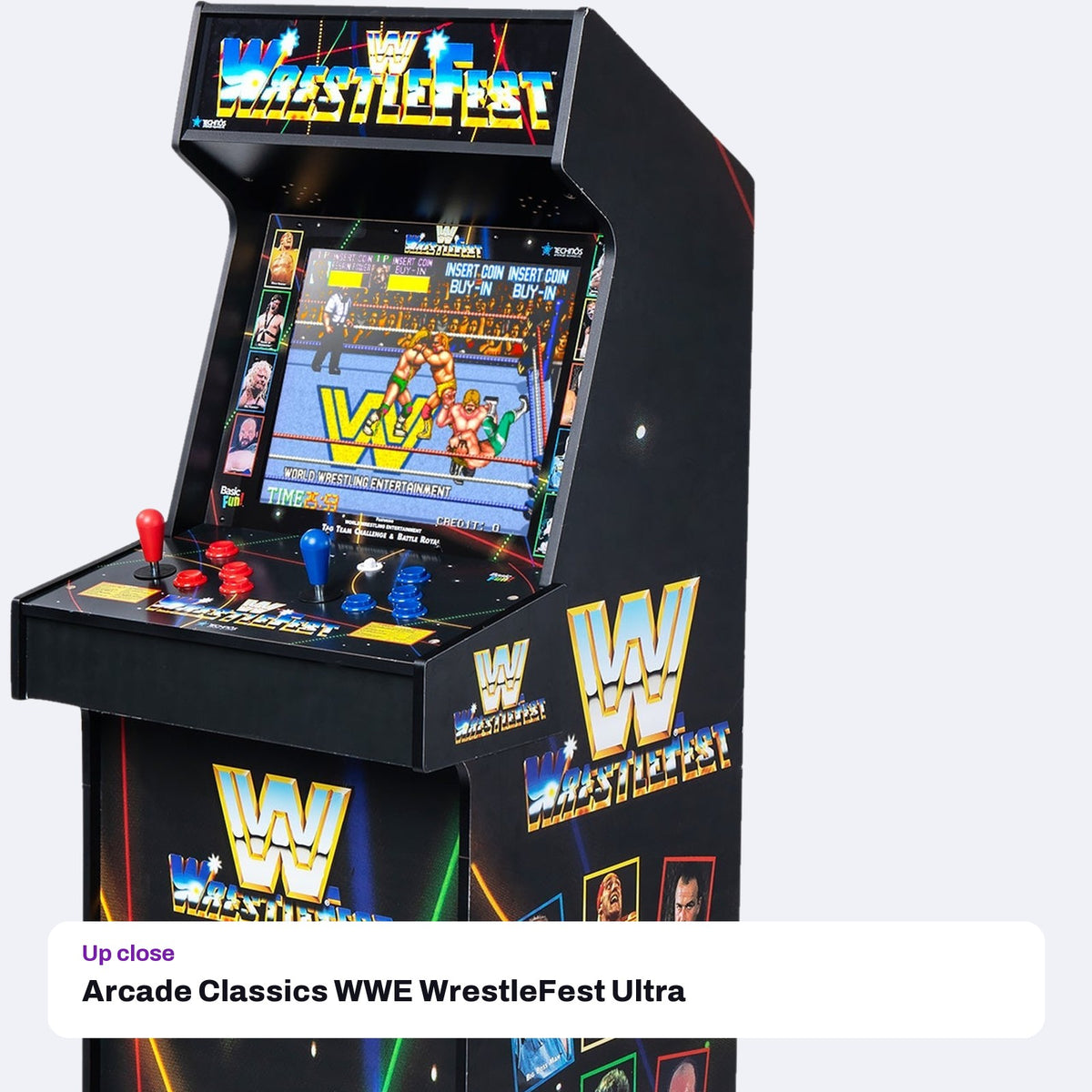 Arcade Classics WWE WrestleFest Ultra Series Arcade Machine, close-up detail