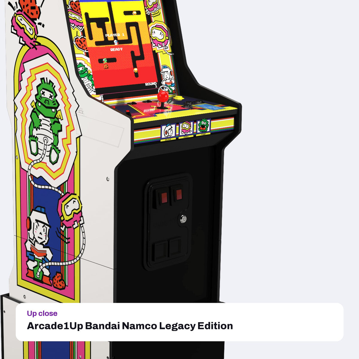 Arcade1Up Bandai Namco Legacy Edition Arcade Machine, Dig Dug Edition (14 Games), close-up detail