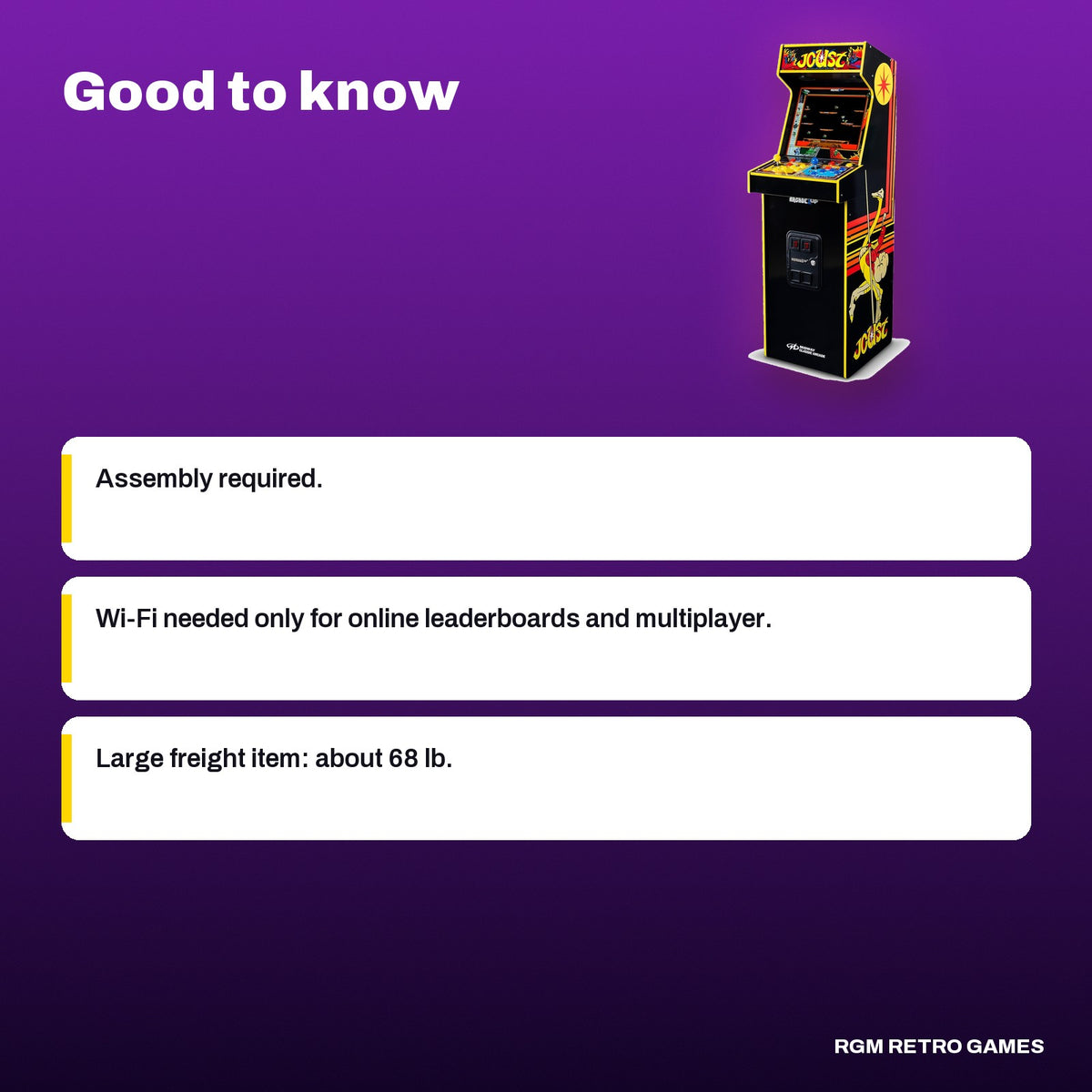 Arcade1Up Joust & Rampage Deluxe Arcade Machine (14 Midway Games), good to know before you buy