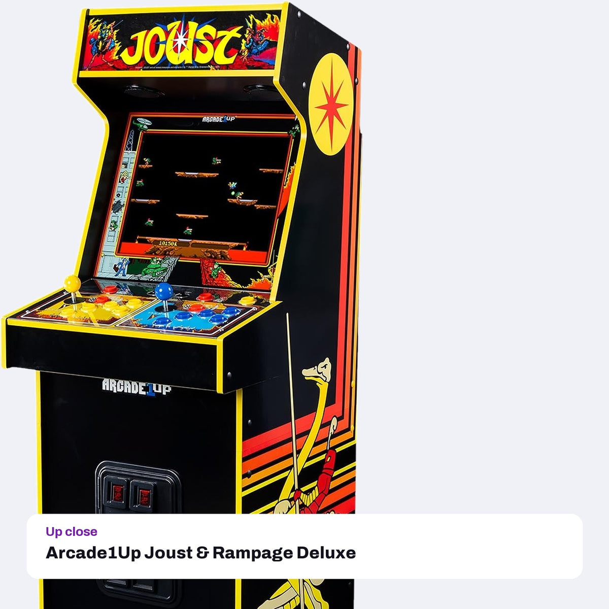 Arcade1Up Joust & Rampage Deluxe Arcade Machine (14 Midway Games), close-up detail