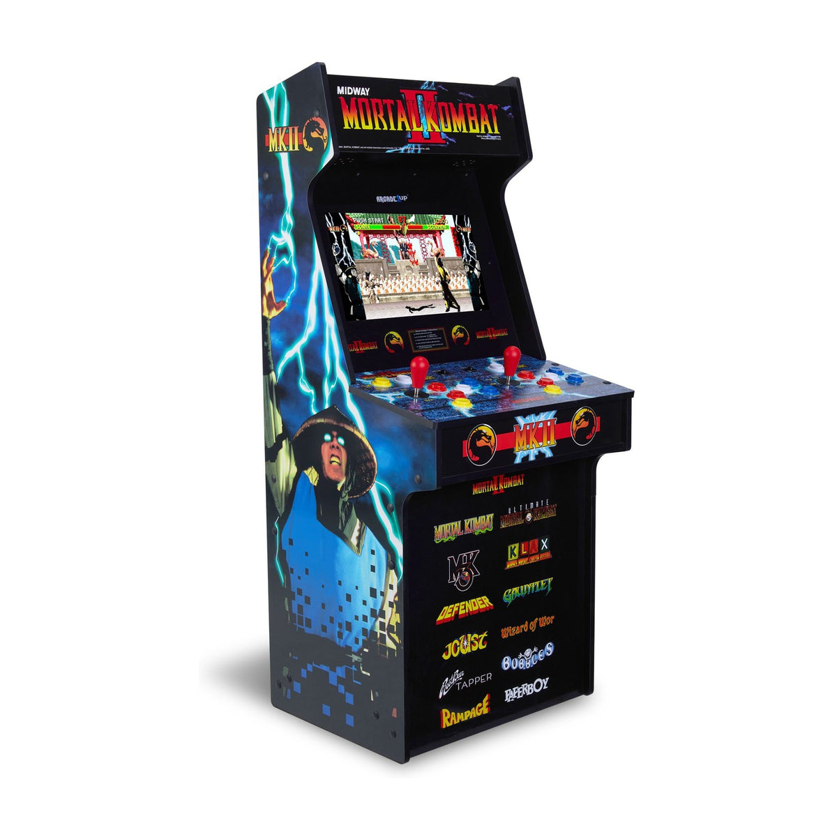 Arcade1Up Mortal Kombat II Classic SE Arcade Machine, front view on a white background