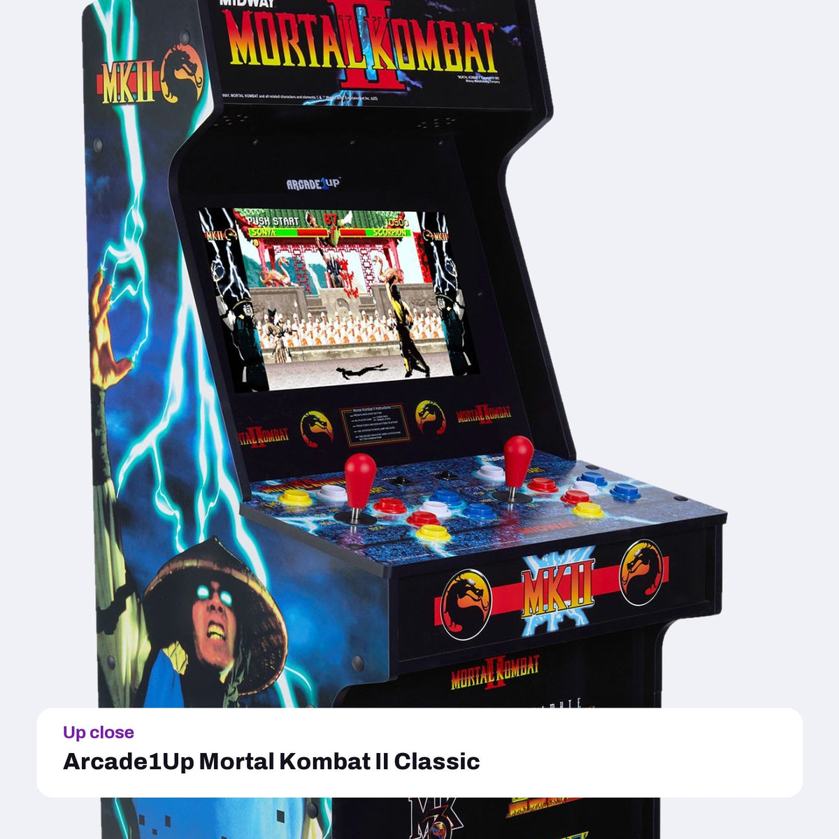 Arcade1Up Mortal Kombat II Classic SE Arcade Machine, close-up detail
