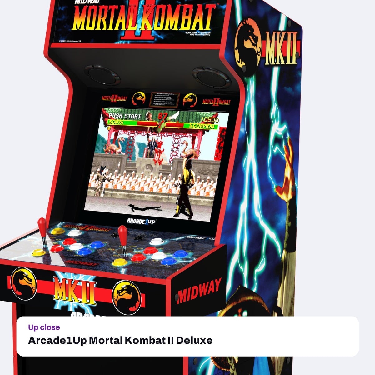 Arcade1Up Mortal Kombat II Deluxe Arcade Machine (14 Games), close-up detail