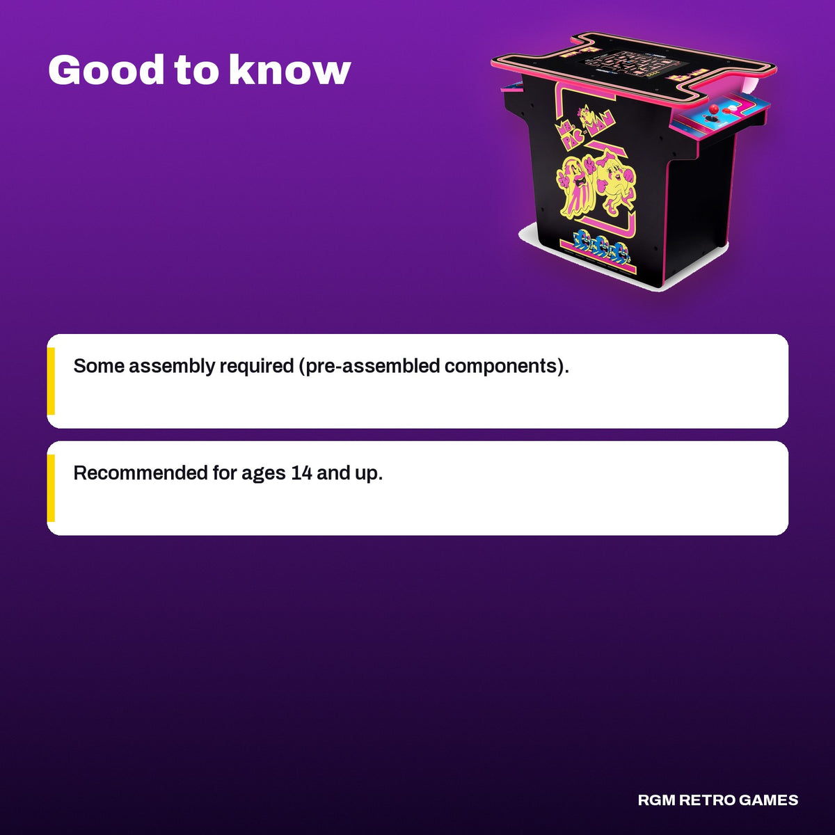 Arcade1Up Ms. PAC-MAN Arcade Cocktail Table, good to know before you buy