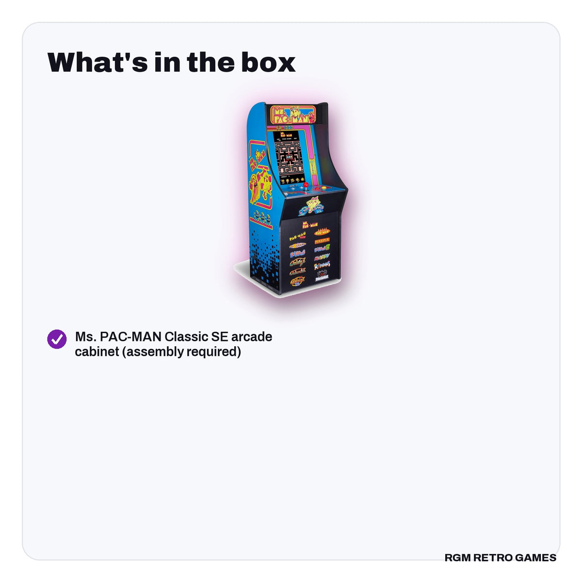 What's in the box with the Arcade1Up Ms. PAC-MAN Classic SE Arcade Machine