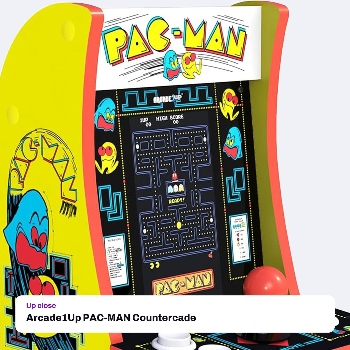 Arcade1Up PAC-MAN Countercade (3 games, 7-inch screen), close-up detail