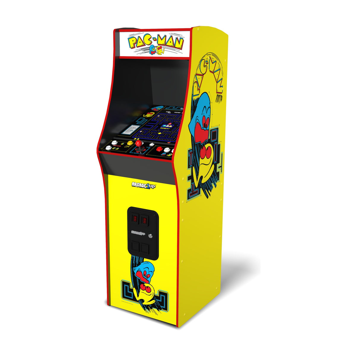 Arcade1Up PAC-MAN Deluxe Arcade Machine, front view on a white background