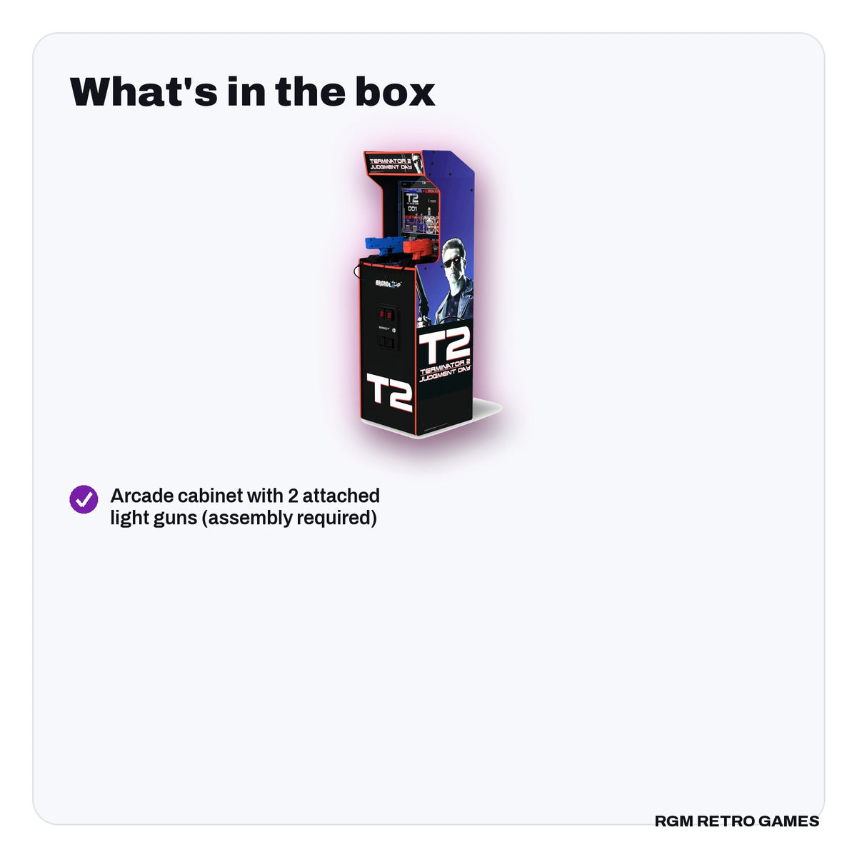 What's in the box with the Arcade1Up Terminator 2 Deluxe Arcade Machine