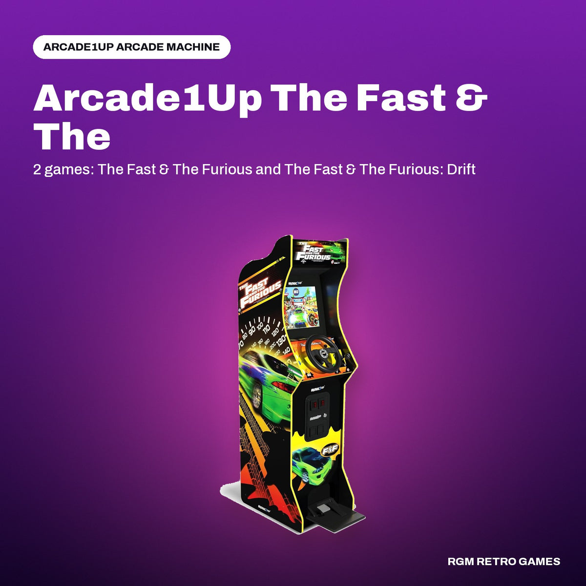Arcade1Up The Fast & The Furious Deluxe Arcade Machine in a Arcade1Up color scene