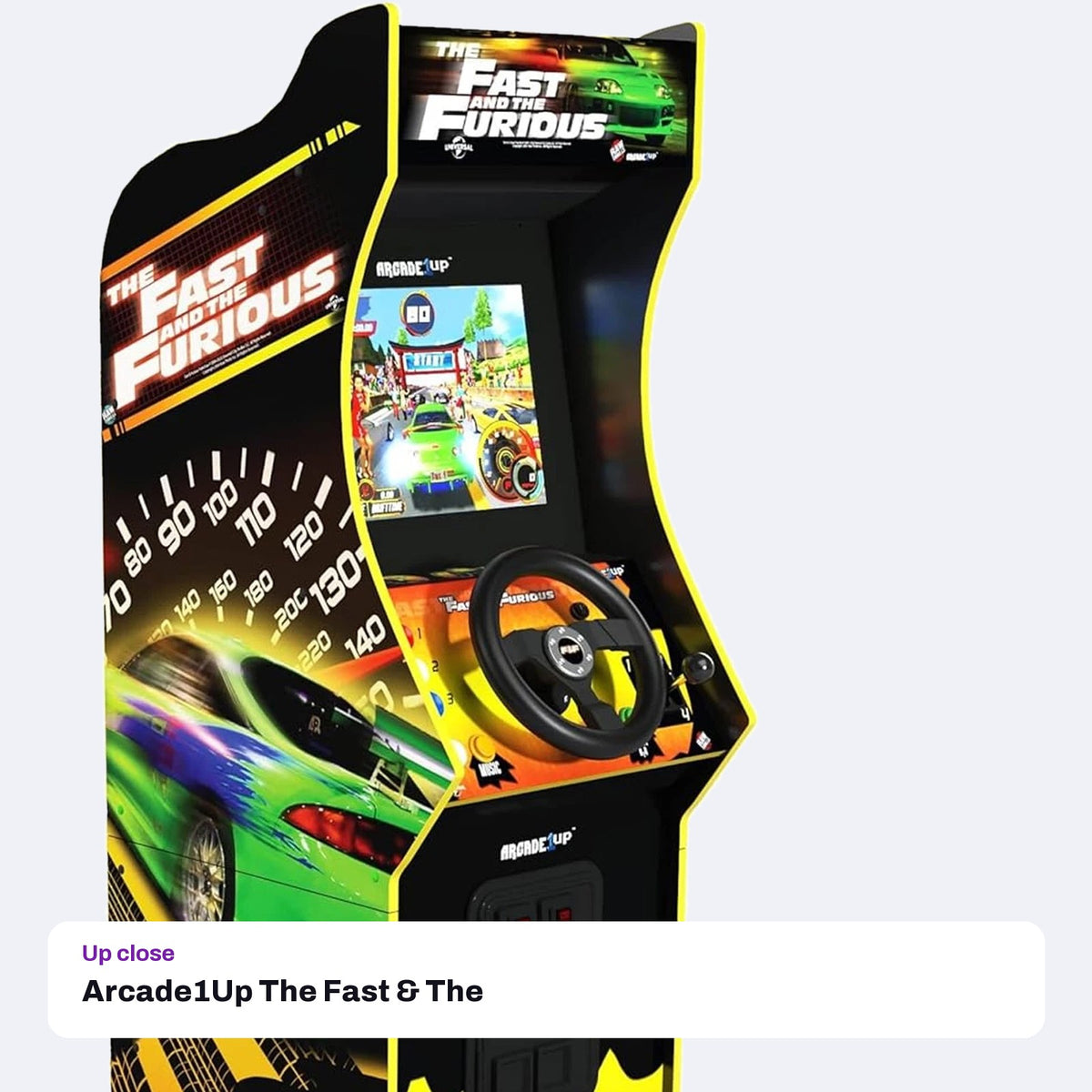 Arcade1Up The Fast & The Furious Deluxe Arcade Machine, close-up detail
