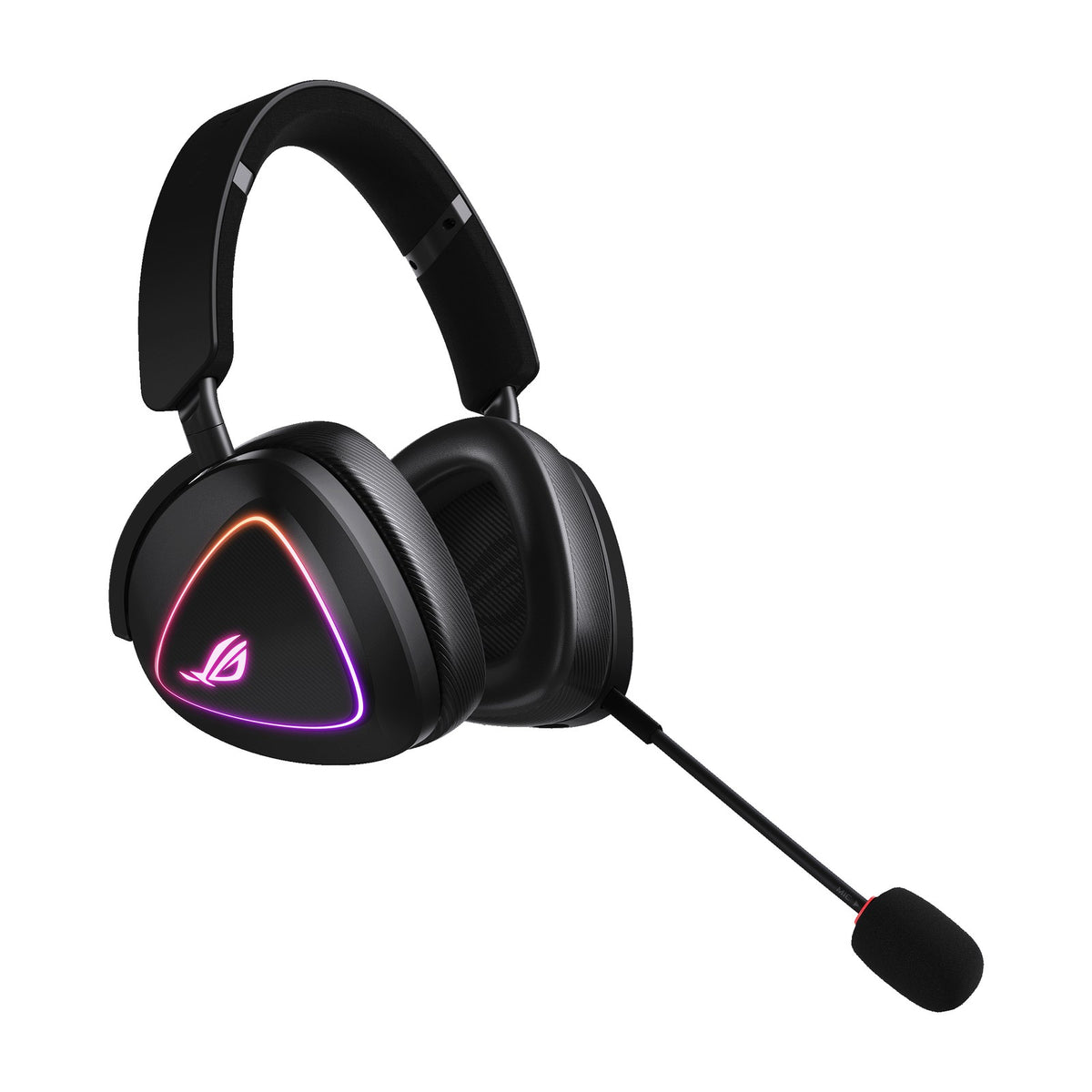 ASUS ROG Delta II Wireless Gaming Headset - Black, front view on a white background
