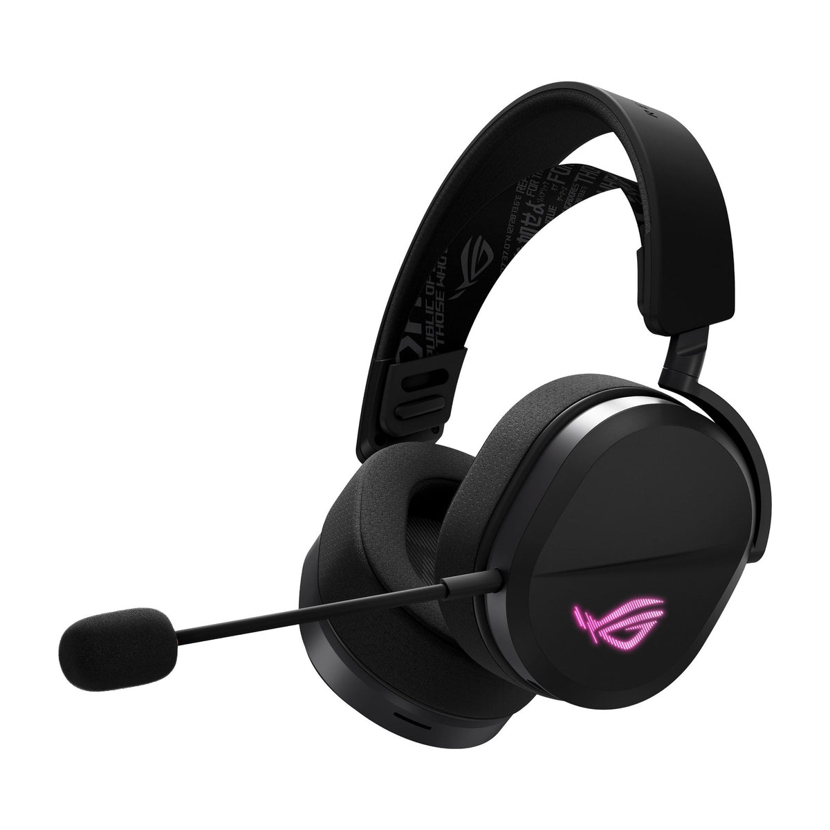 ASUS ROG Pelta Wireless Gaming Headset - Black, front view on a white background