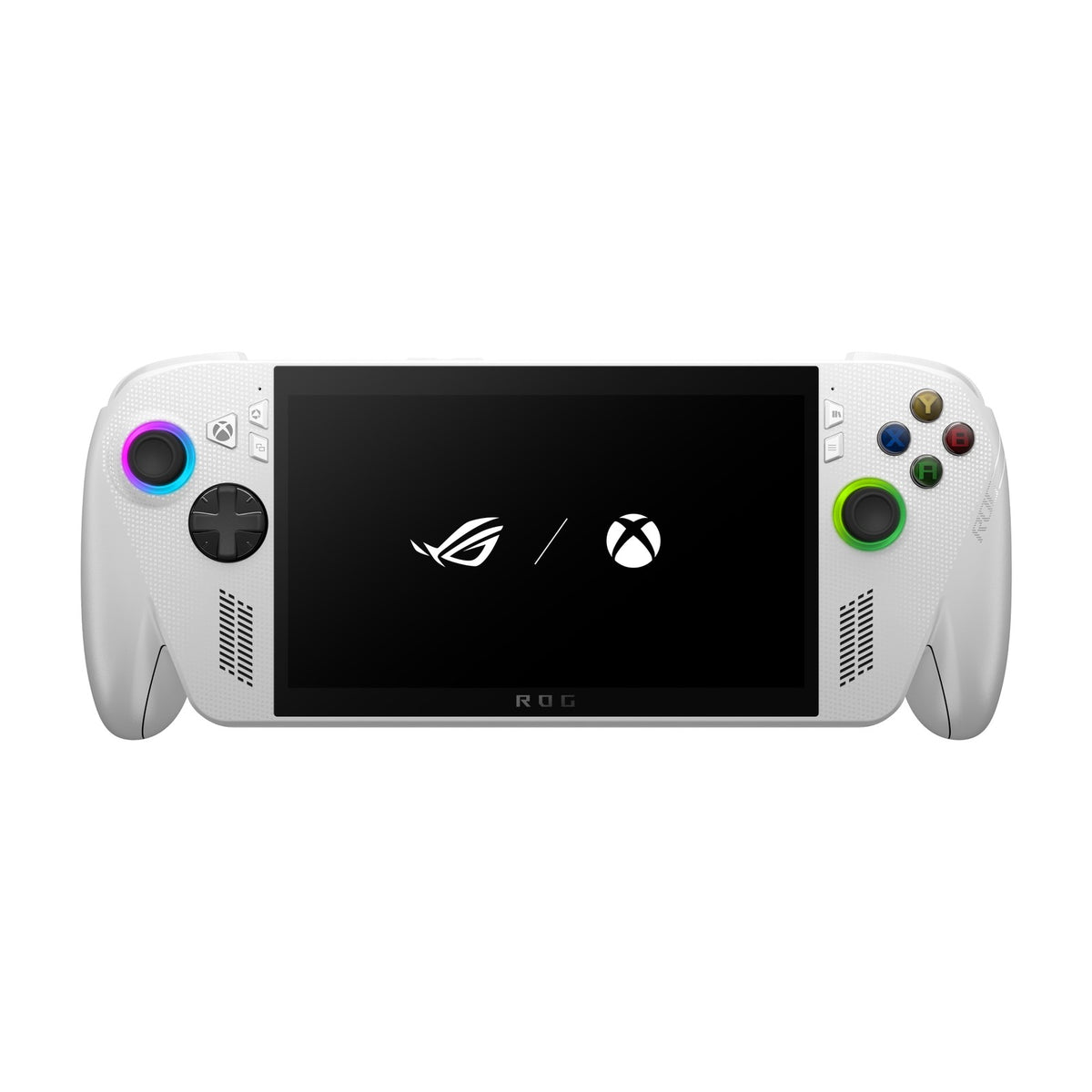 ASUS ROG Xbox Ally (2025) Gaming Handheld - AMD Ryzen Z2 A, 16GB, 512GB, White, front view on a white background