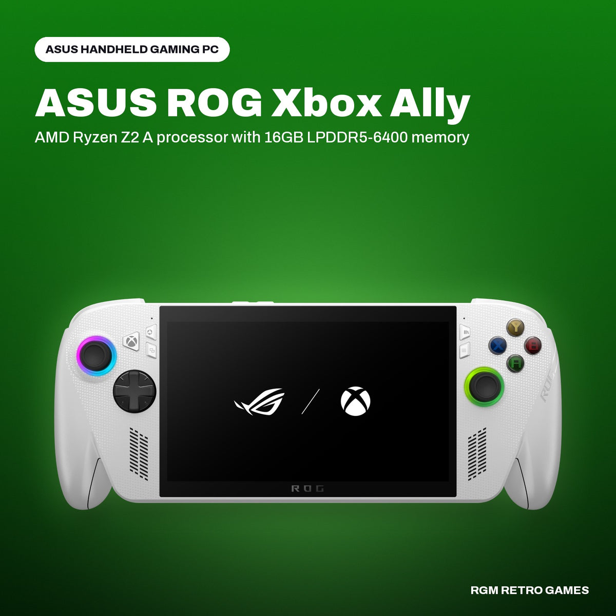ASUS ROG Xbox Ally (2025) Gaming Handheld - AMD Ryzen Z2 A, 16GB, 512GB, White in a ASUS color scene