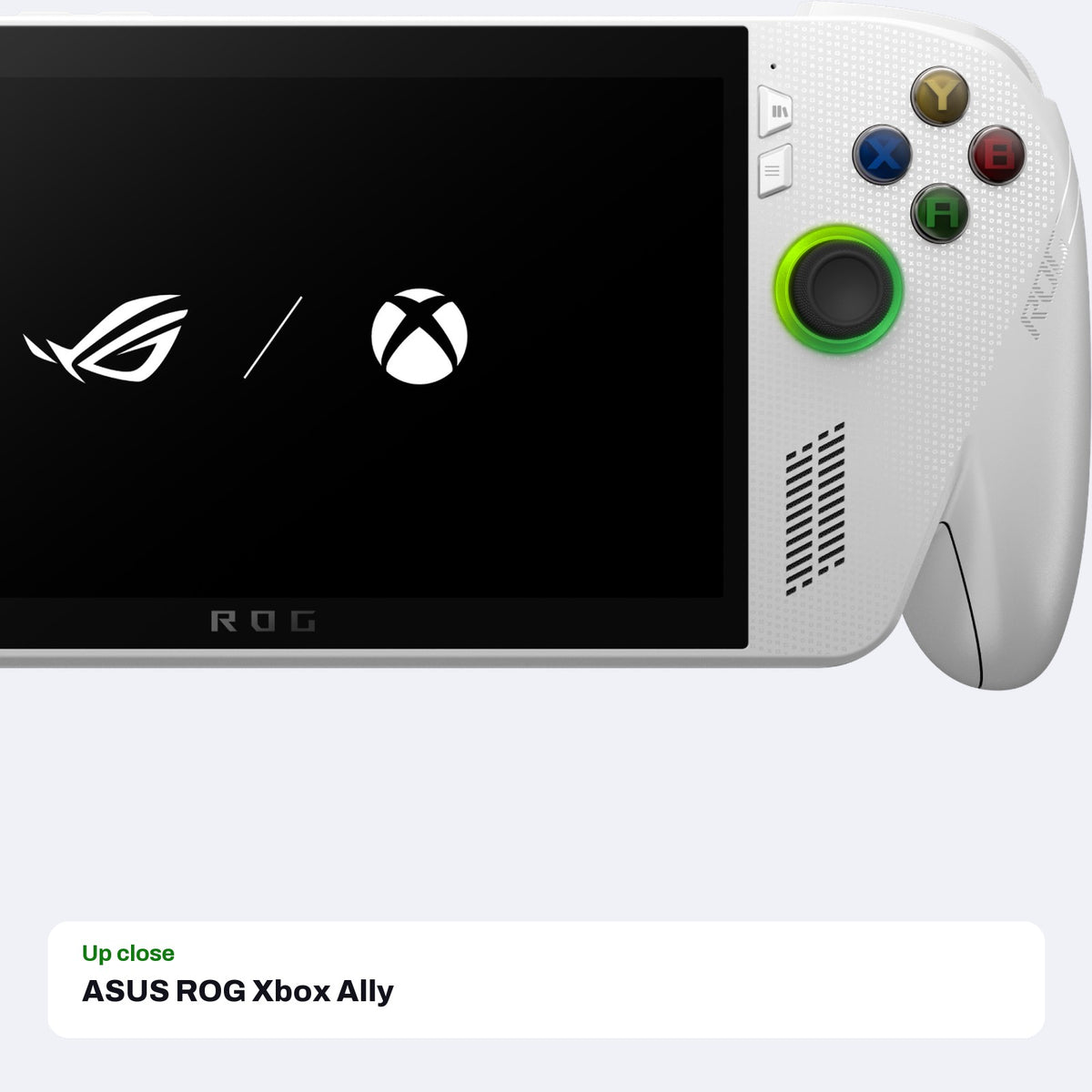 ASUS ROG Xbox Ally (2025) Gaming Handheld - AMD Ryzen Z2 A, 16GB, 512GB, White, close-up detail