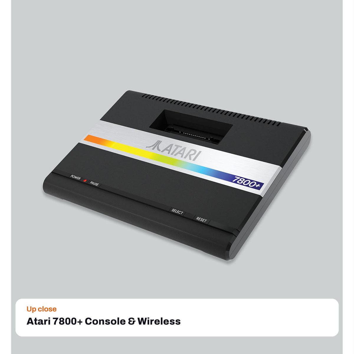Atari 7800+ Console & Wireless CX78+ Gamepad, close-up detail