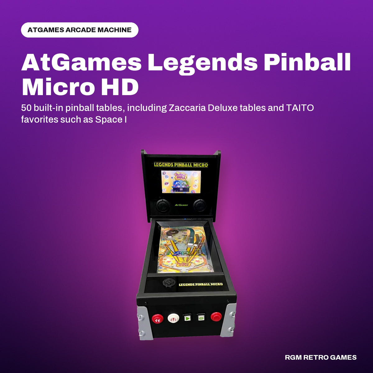 AtGames Legends Pinball Micro HD in a AtGames color scene