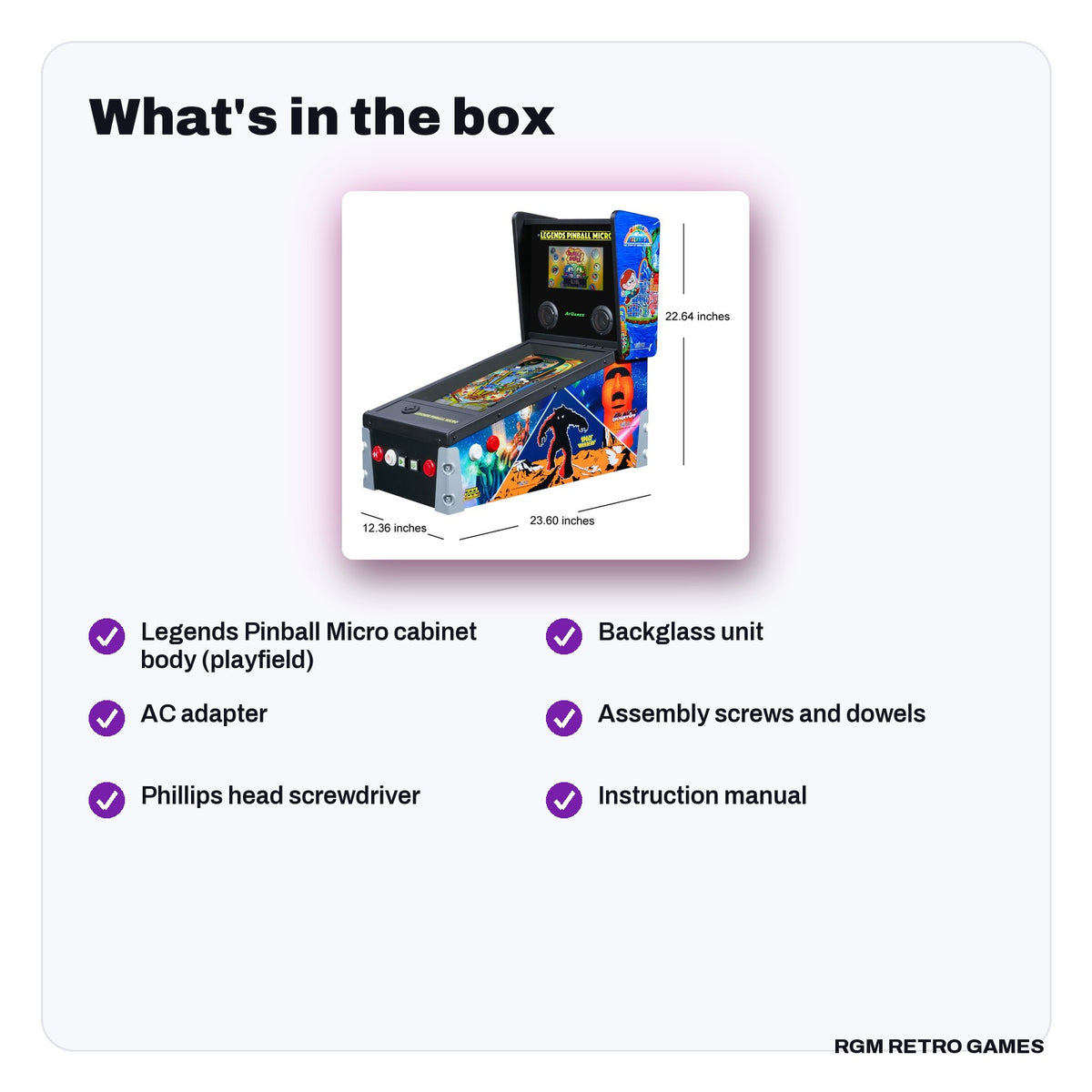 What's in the box with the AtGames Legends Pinball Micro HD