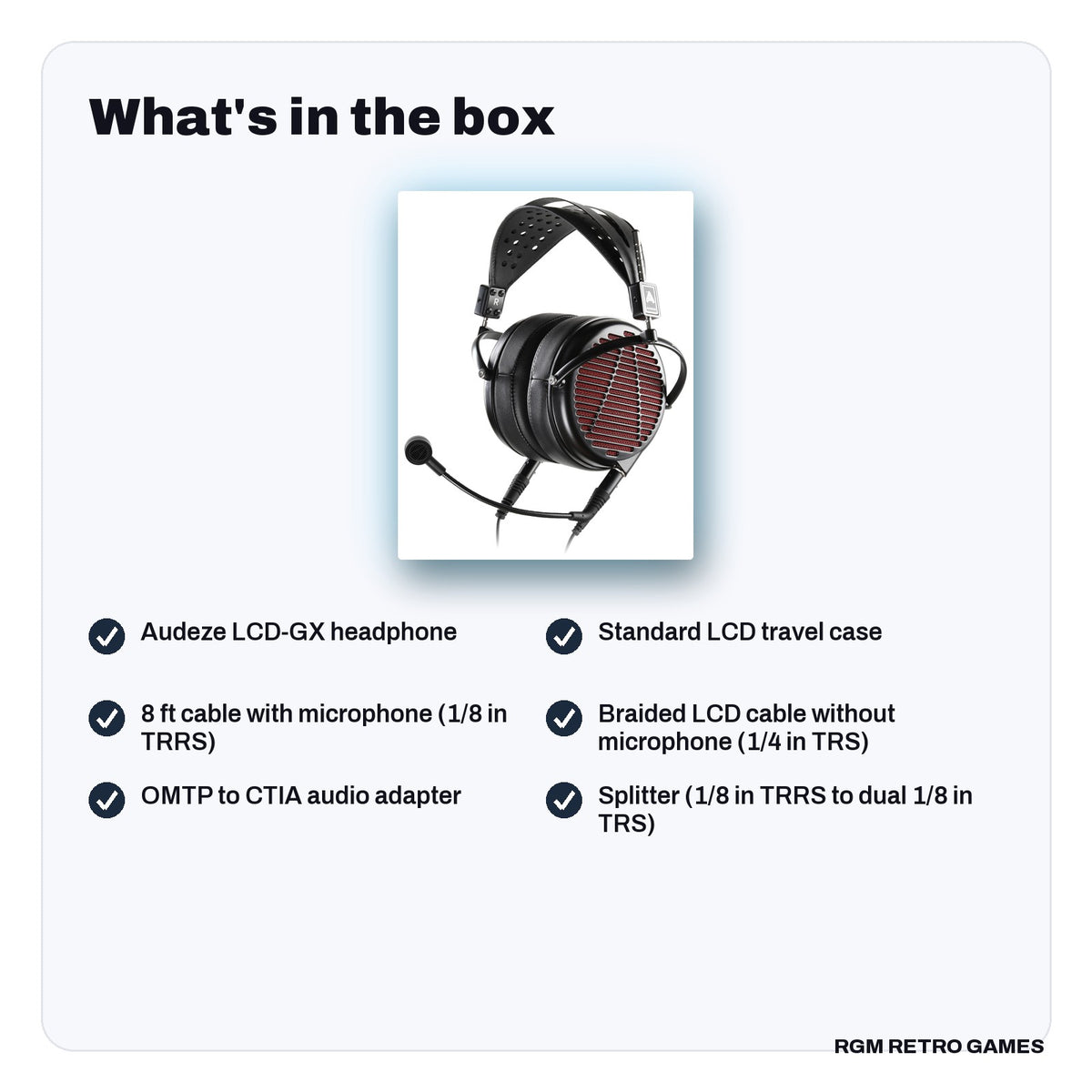 What's in the box with the Audeze LCD-GX Open-Back Gaming Headset