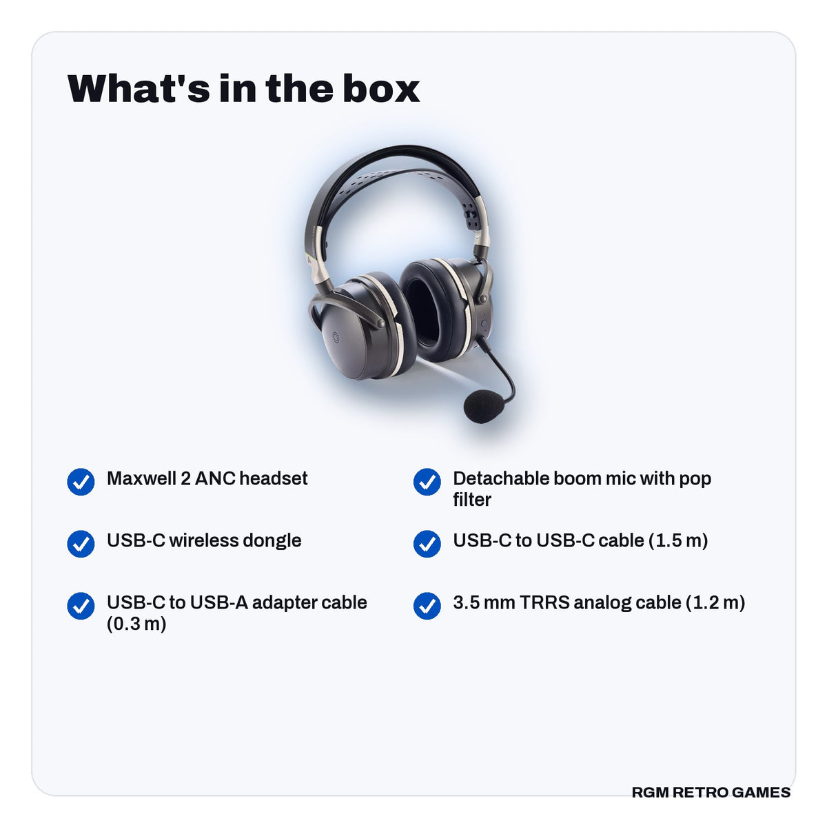 What's in the box with the Audeze Maxwell 2 ANC Wireless Gaming Headset - PlayStation