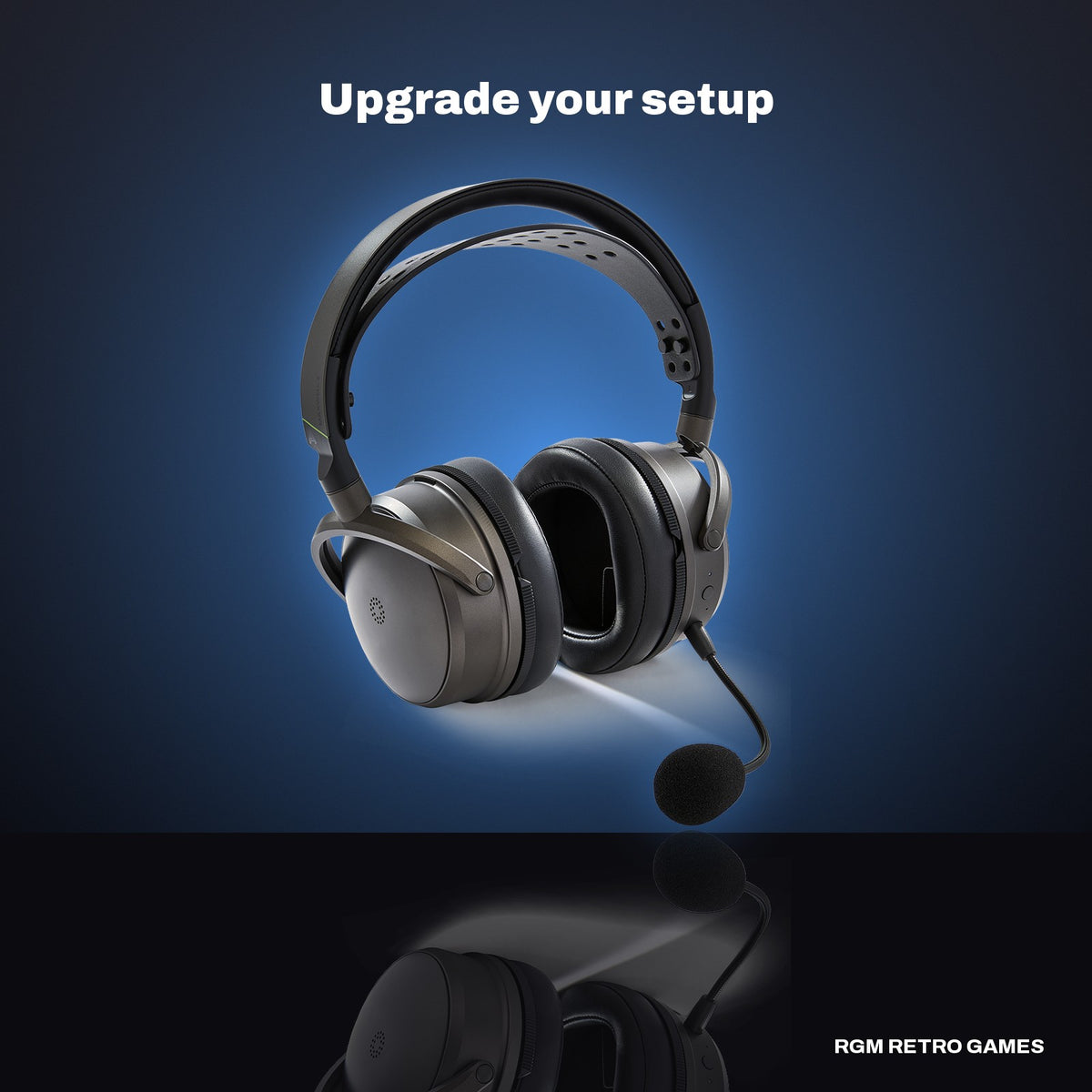 Audeze Maxwell 2 Wireless Gaming Headset for PlayStation in a dark studio setting