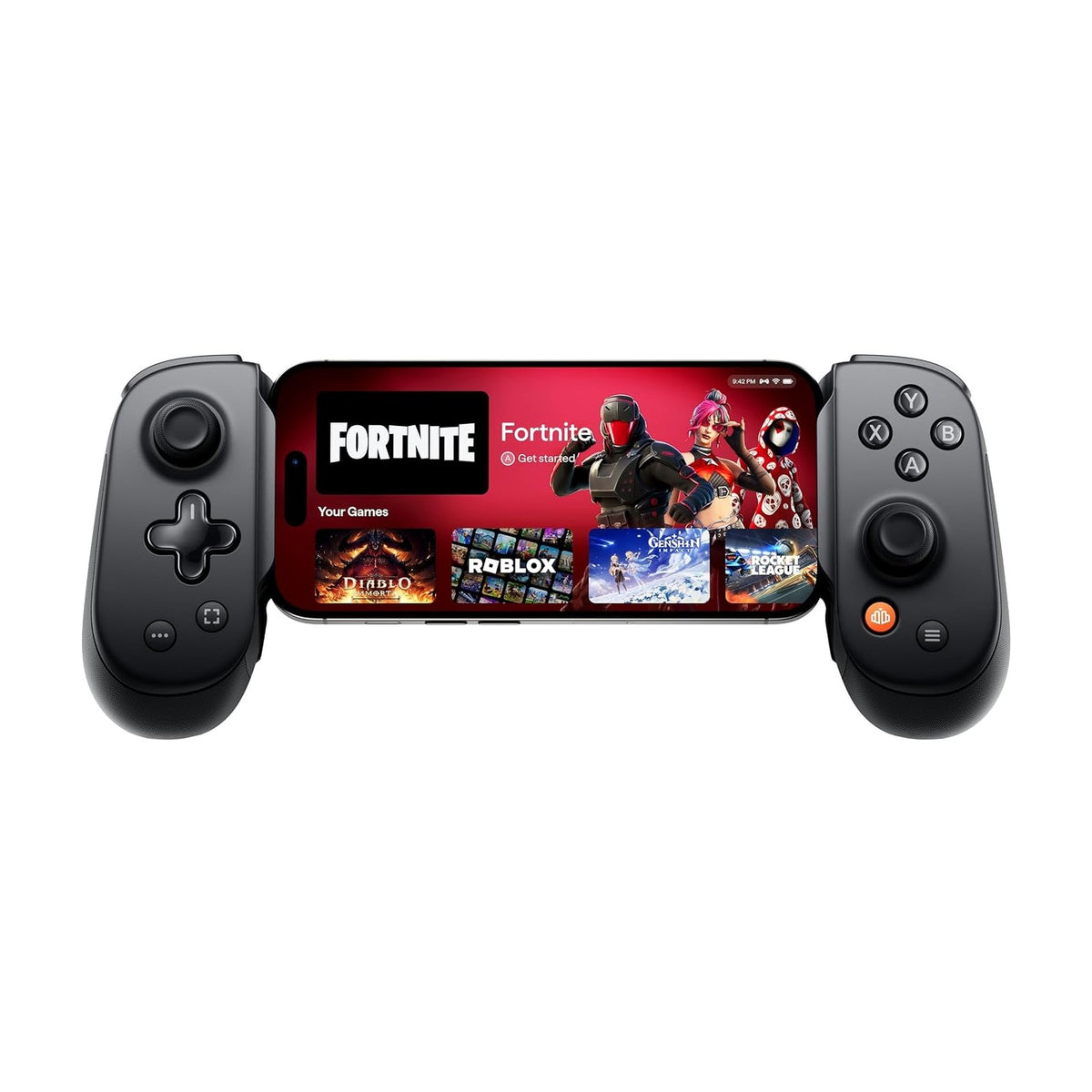 Backbone Pro Mobile Gaming Controller (USB-C), front view on a white background
