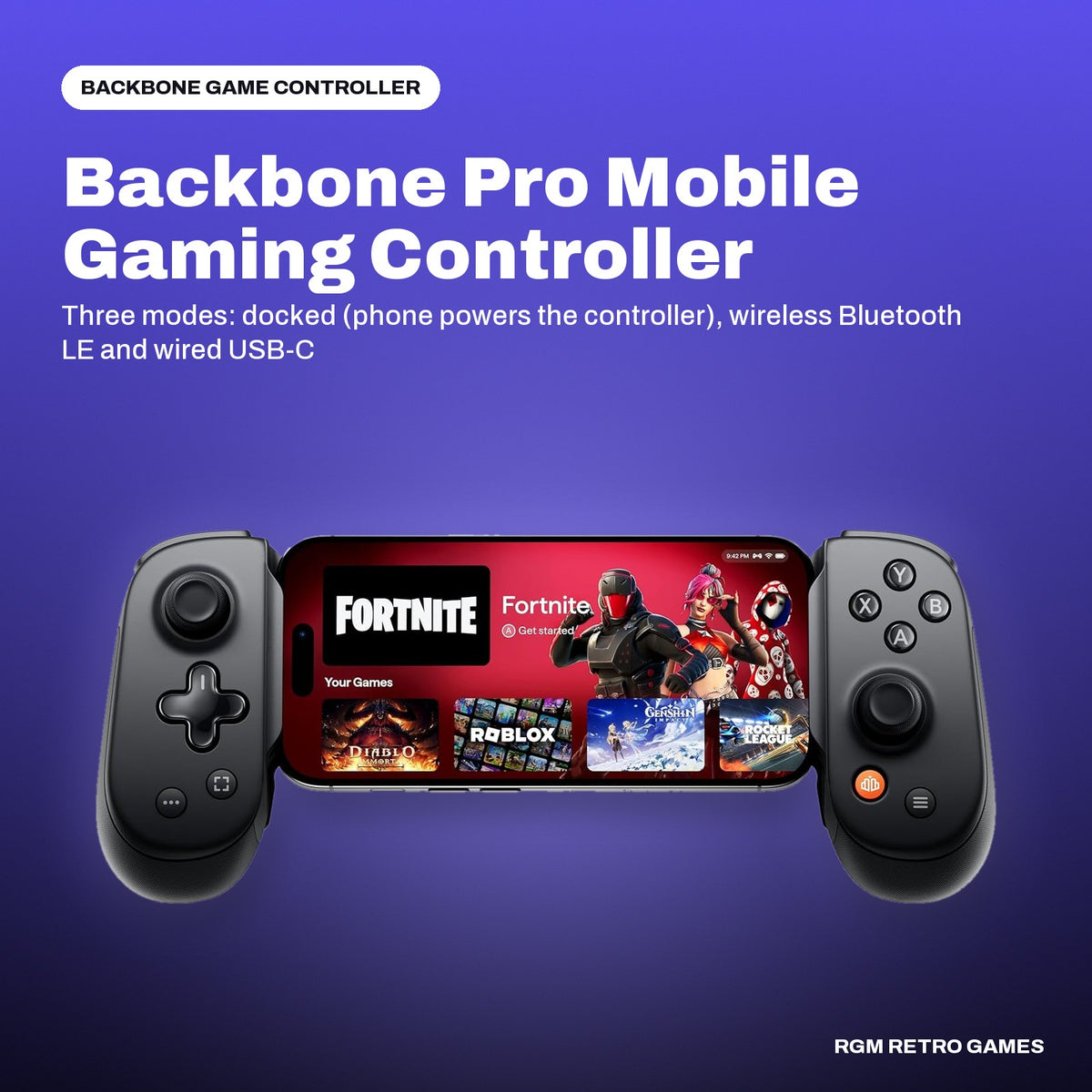 Backbone Pro Mobile Gaming Controller (USB-C) in a Backbone color scene