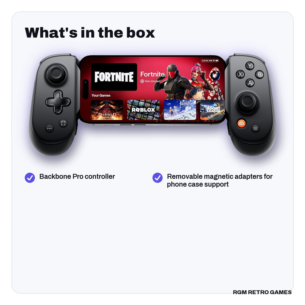 What's in the box with the Backbone Pro Mobile Gaming Controller (USB-C)