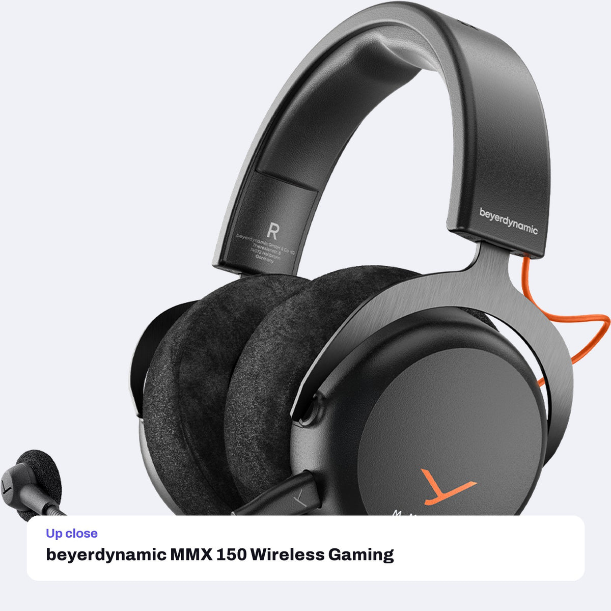 beyerdynamic MMX 150 Wireless Gaming Headset - Black, close-up detail