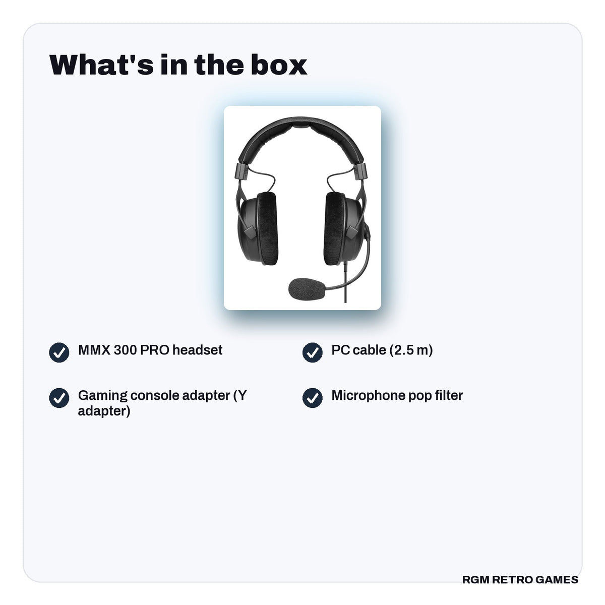 What's in the box with the beyerdynamic MMX 300 PRO Wired Gaming Headset