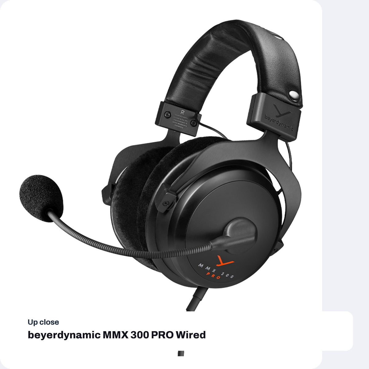 beyerdynamic MMX 300 PRO Wired Gaming Headset, close-up detail