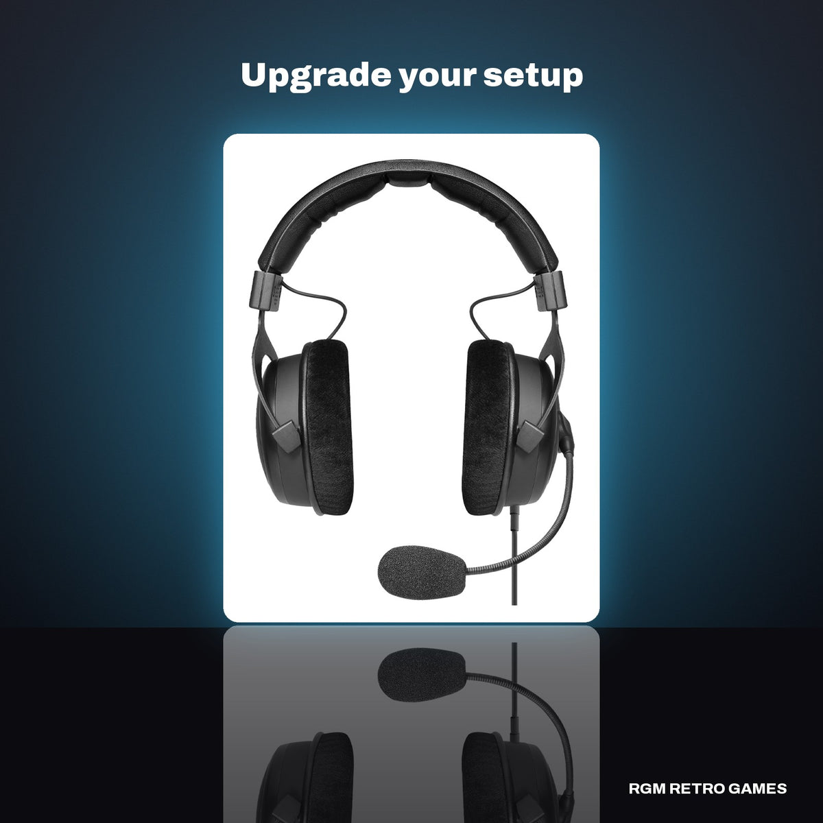beyerdynamic MMX 300 PRO Wired Gaming Headset in a dark studio setting