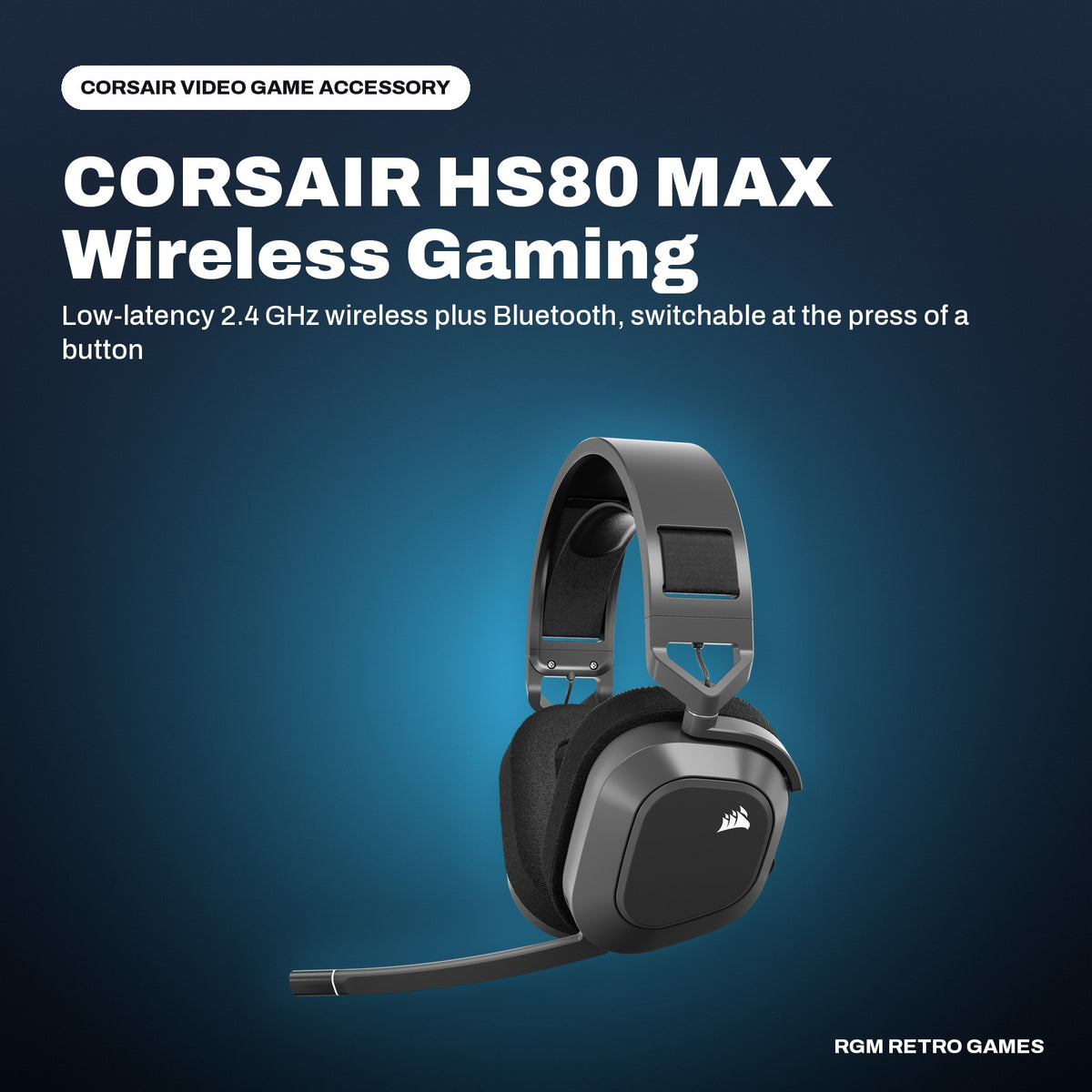 CORSAIR HS80 MAX Wireless Gaming Headset - Steel Gray in a CORSAIR color scene