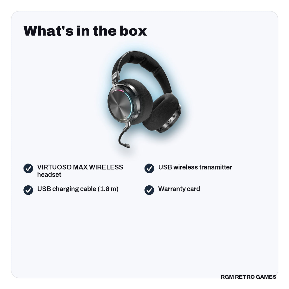 What's in the box with the CORSAIR VIRTUOSO MAX WIRELESS Gaming Headset - Carbon