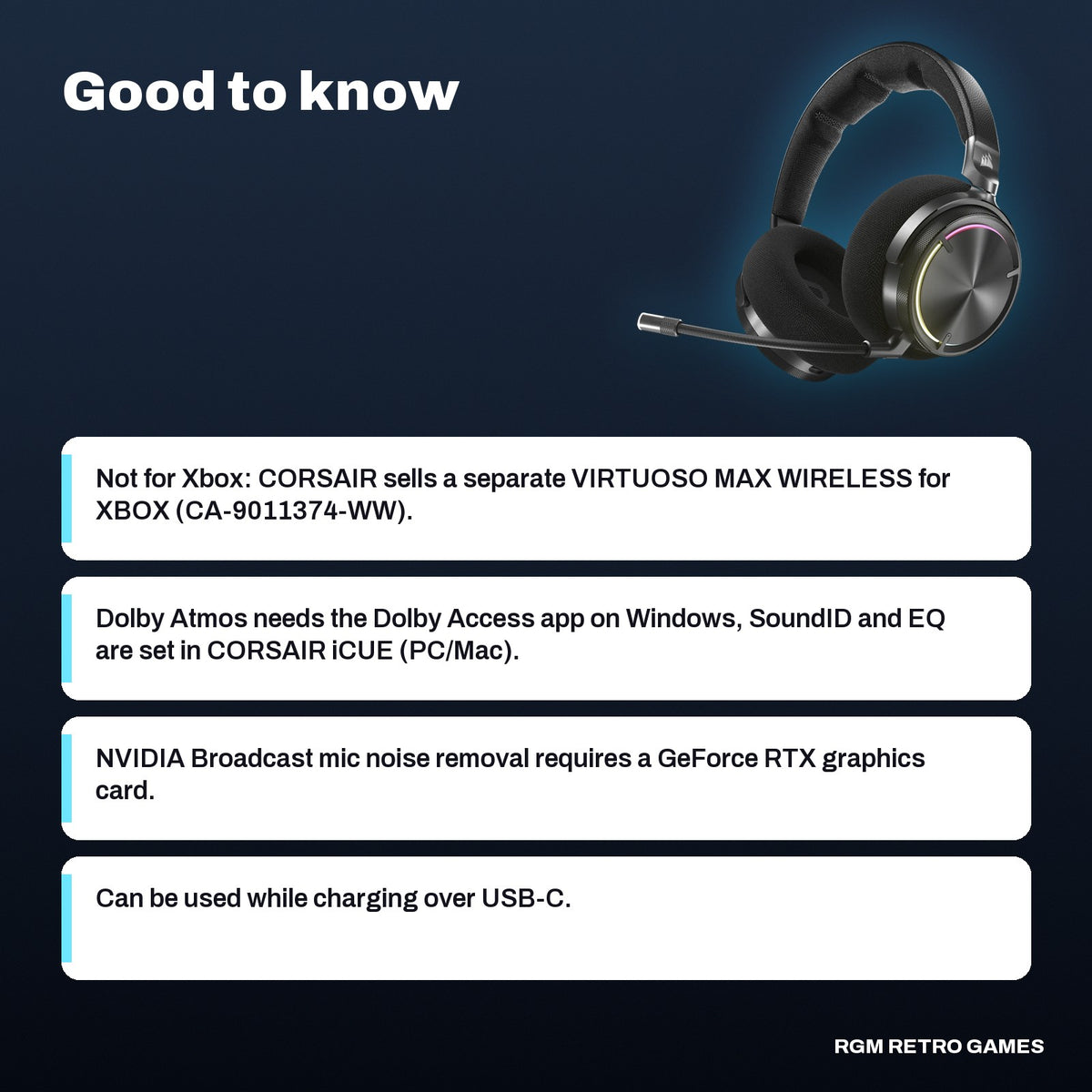 CORSAIR VIRTUOSO MAX WIRELESS Gaming Headset - Carbon, good to know before you buy