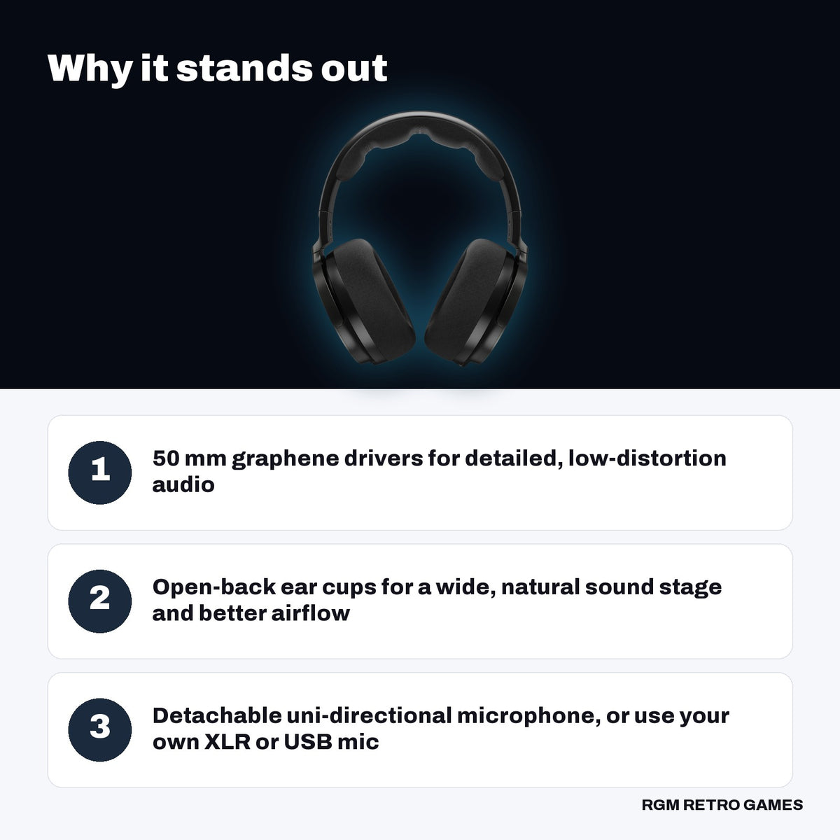 CORSAIR VIRTUOSO PRO Open Back Wired Gaming Headset - Carbon key features: 50 mm graphene drivers for detailed, low-distortion audio, Open-back ear cups for a wide, natural sound stage and better airflow, Detachable uni-directional microphone, or use your own XLR or USB mic