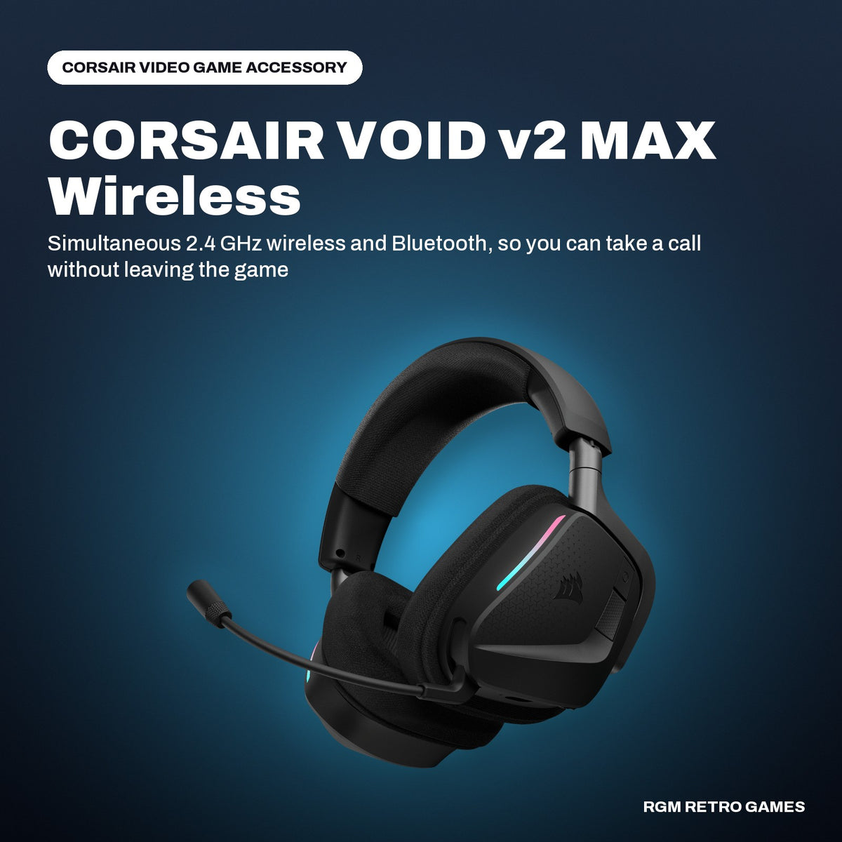 CORSAIR VOID v2 MAX Wireless Gaming Headset - Carbon in a CORSAIR color scene