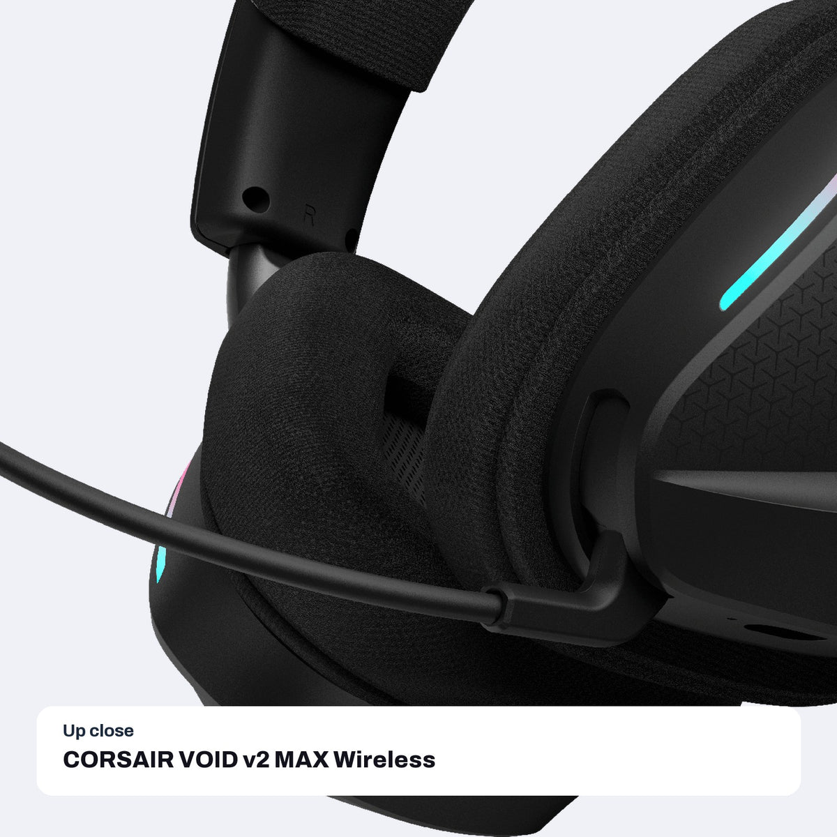 CORSAIR VOID v2 MAX Wireless Gaming Headset - Carbon, close-up detail