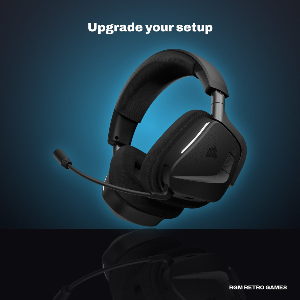 CORSAIR VOID v2 MAX Wireless Gaming Headset - Carbon in a dark studio setting