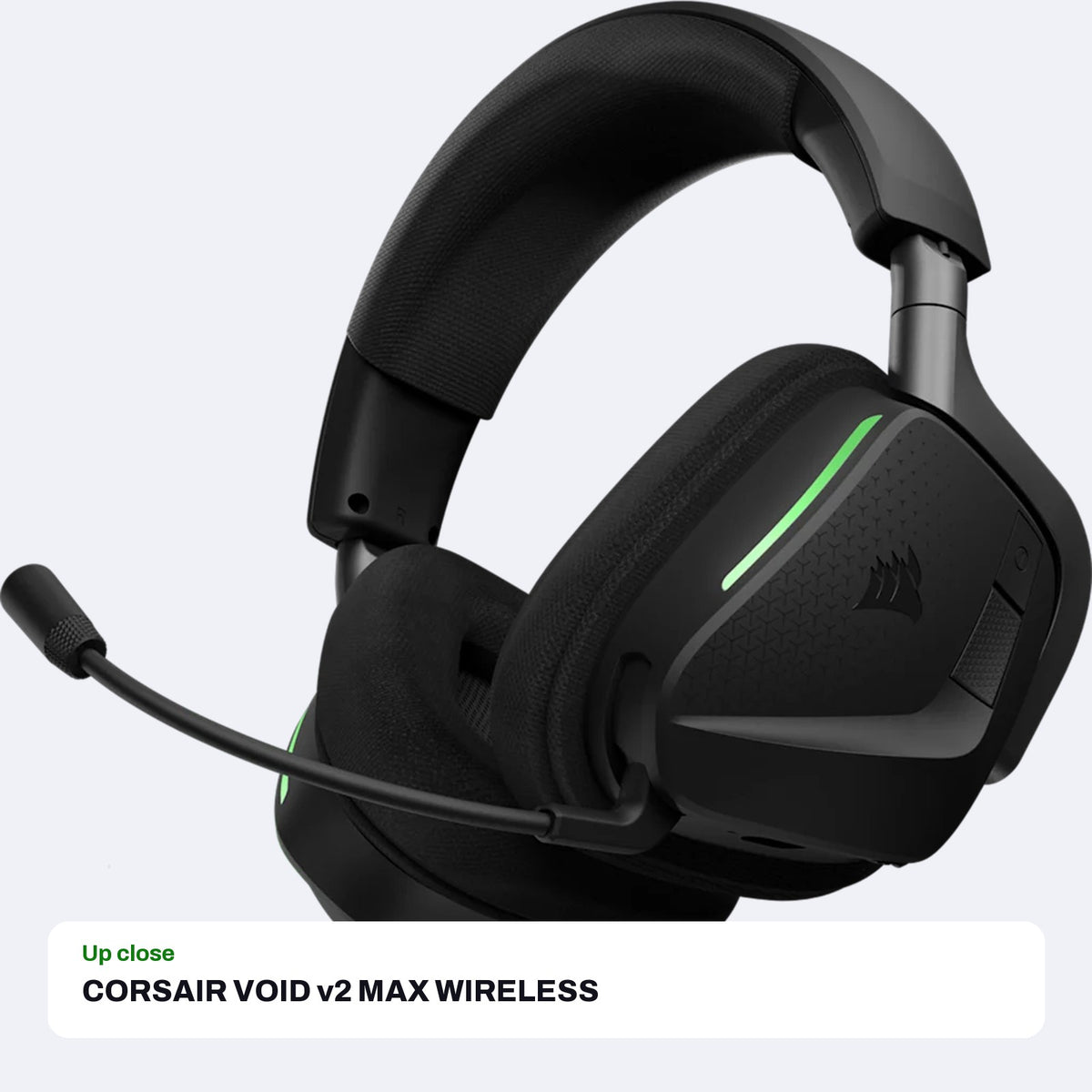 CORSAIR VOID v2 MAX WIRELESS Gaming Headset for Xbox - Carbon, close-up detail