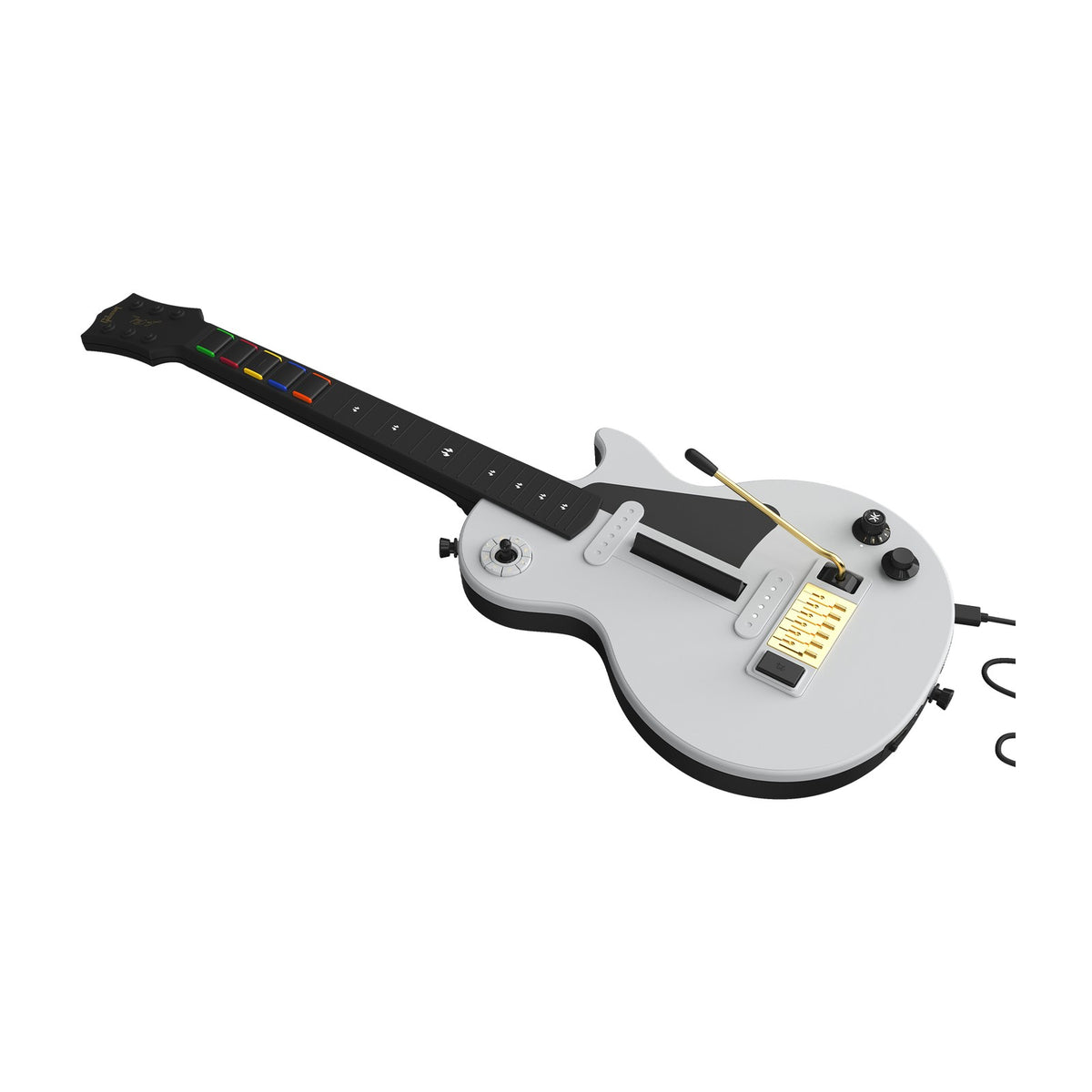 CRKD Gibson Les Paul Alpine White Pro Edition Guitar Controller (Multi-platform), front view on a white background
