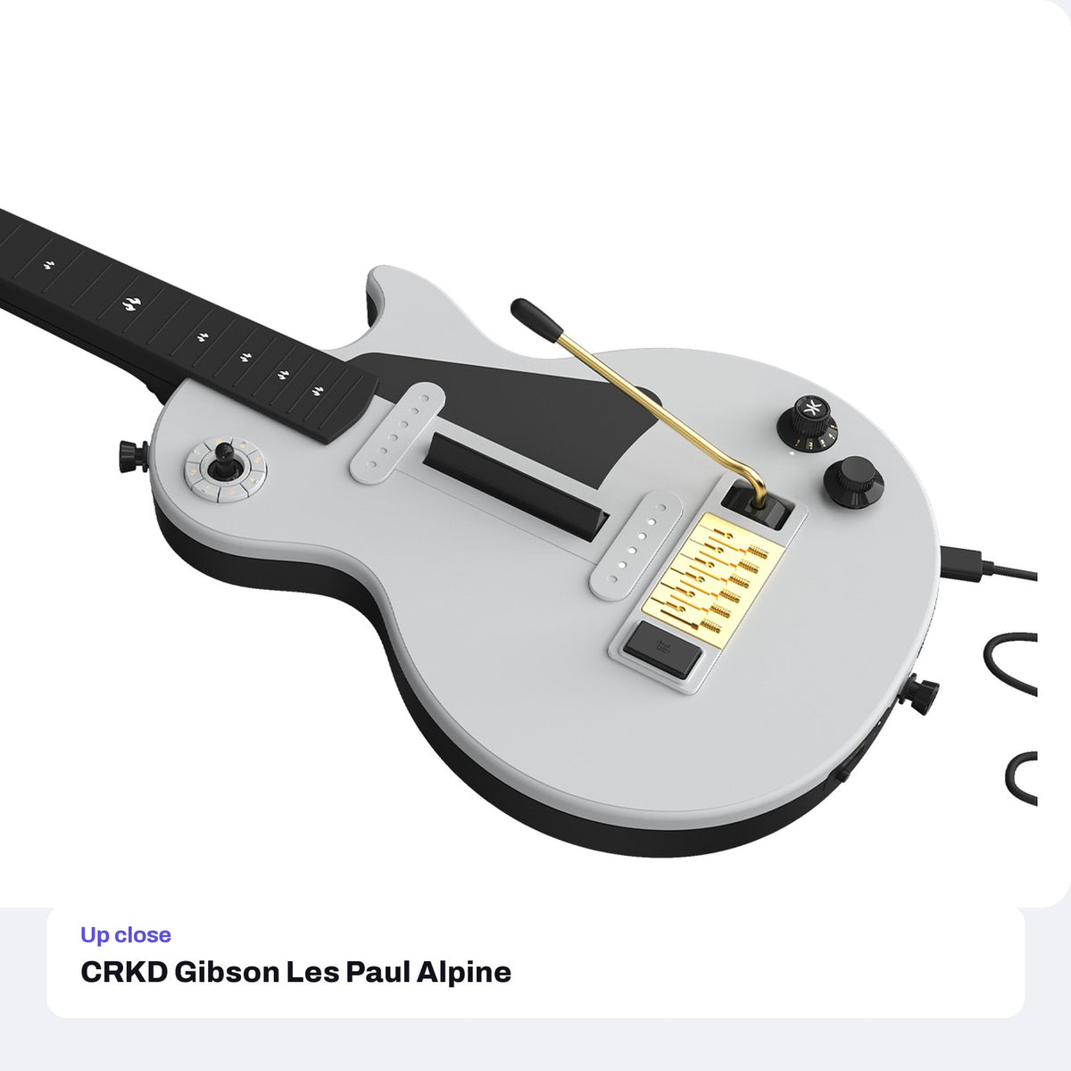 CRKD Gibson Les Paul Alpine White Pro Edition Guitar Controller (Multi-platform), close-up detail