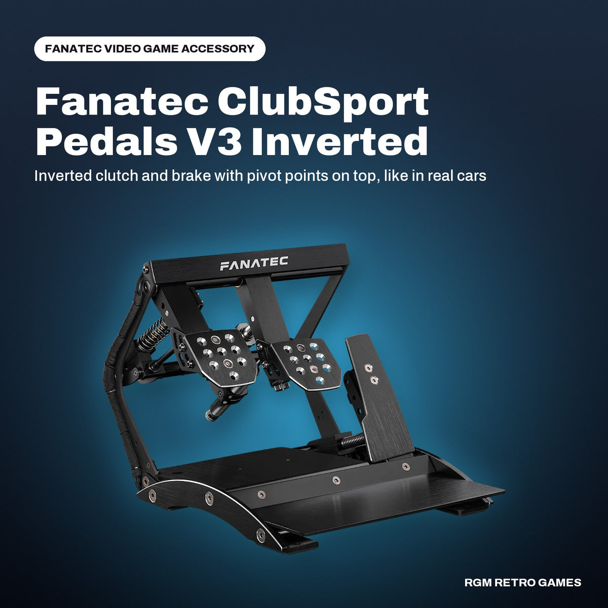 Fanatec ClubSport Pedals V3 Inverted in a Fanatec color scene